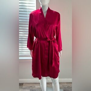 Adonna Crimson Women's Silk Sexy Lingerie Red Sexy Robe Size-M. New. Never used.